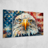 Bald Eagle  and American Flag Painting, Extra Large Canvas, Canvas Print Wall Art Decor