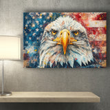 Bald Eagle  and American Flag Painting, Art Print, Canvas Print Wall Art Home Decor