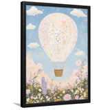 Balloon Dreams Art Print, Whimsical Hot Air Balloon Wall Art, Nursery Room Decor, Framed Art Print, Fine Art Wall Decor