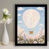 Balloon Dreams Art Print, Whimsical Hot Air Balloon Wall Art, Nursery Room Decor, Framed Art Print, Fine Art Wall Decor
