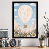 Balloon Dreams Art Print, Whimsical Hot Air Balloon Wall Art, Nursery Room Decor, Framed Art Print, Fine Art Wall Decor