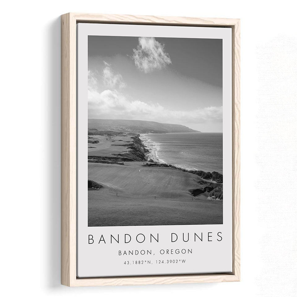 Bandon Dunes Golf Courses at Bandon, Oregon, Golf Art Print, Floating Frame, Framed Canvas Print Wall Art