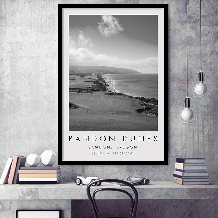 Bandon Dunes Golf Courses at Bandon, Oregon, Golf Art, Gift for him, Framed Art Print Wall Decor