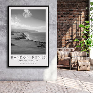 Bandon Dunes Golf Courses at Bandon, Oregon, Golf Art Print, Floating Frame, Framed Canvas Print Wall Art