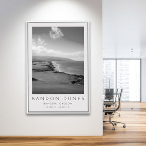 Bandon Dunes Golf Courses at Bandon, Oregon, Golf Art Print, Floating Frame, Framed Canvas Print Wall Art