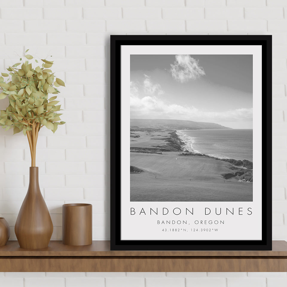 Bandon Dunes Golf Courses at Bandon, Oregon, Golf Art Print, Floating Frame, Framed Canvas Print Wall Art