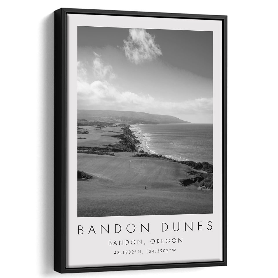 Bandon Dunes Golf Courses at Bandon, Oregon, Golf Art Print, Floating Frame, Framed Canvas Print Wall Art