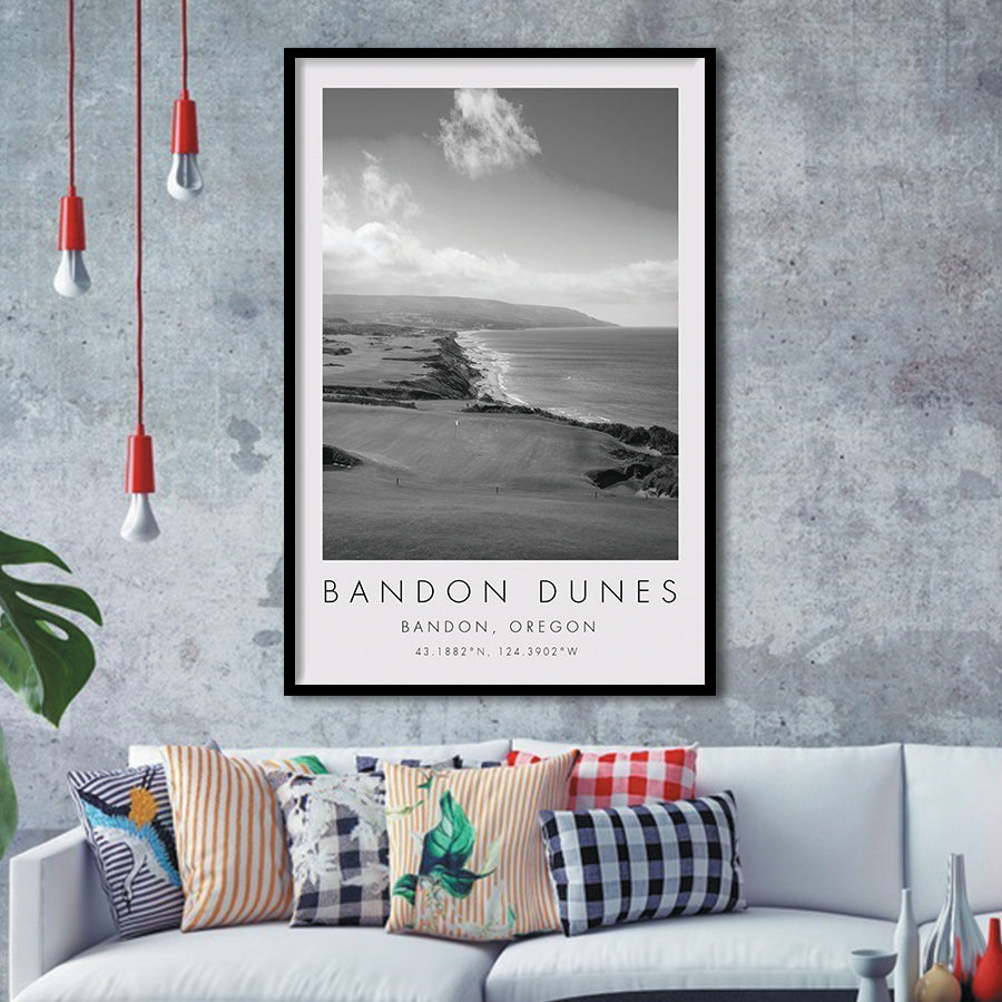 Bandon Dunes Golf Courses at Bandon, Oregon, Golf Art, Gift for him, Framed Art Print Wall Decor