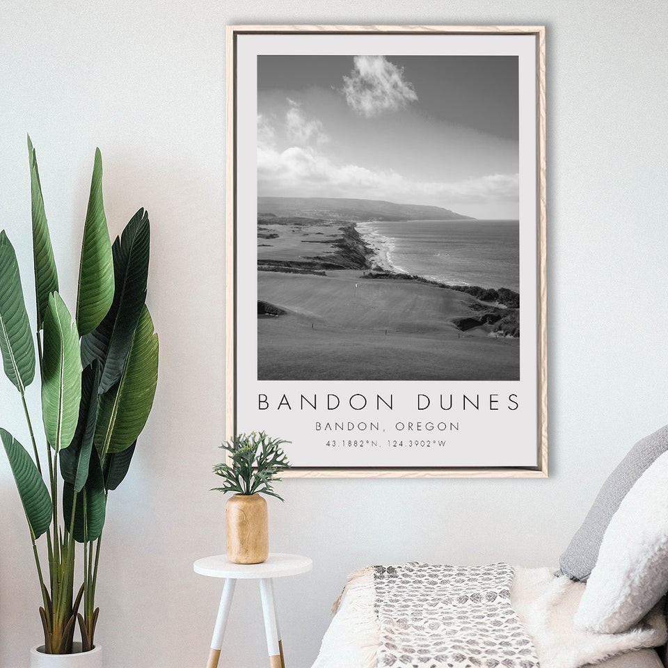 Bandon Dunes Golf Courses at Bandon, Oregon, Golf Art Print, Floating Frame, Framed Canvas Print Wall Art