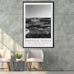 Bandon Dunes Hole 05, Bandon, Oregon, Golf Art Print, Floating Frame, Framed Canvas Print Wall Art