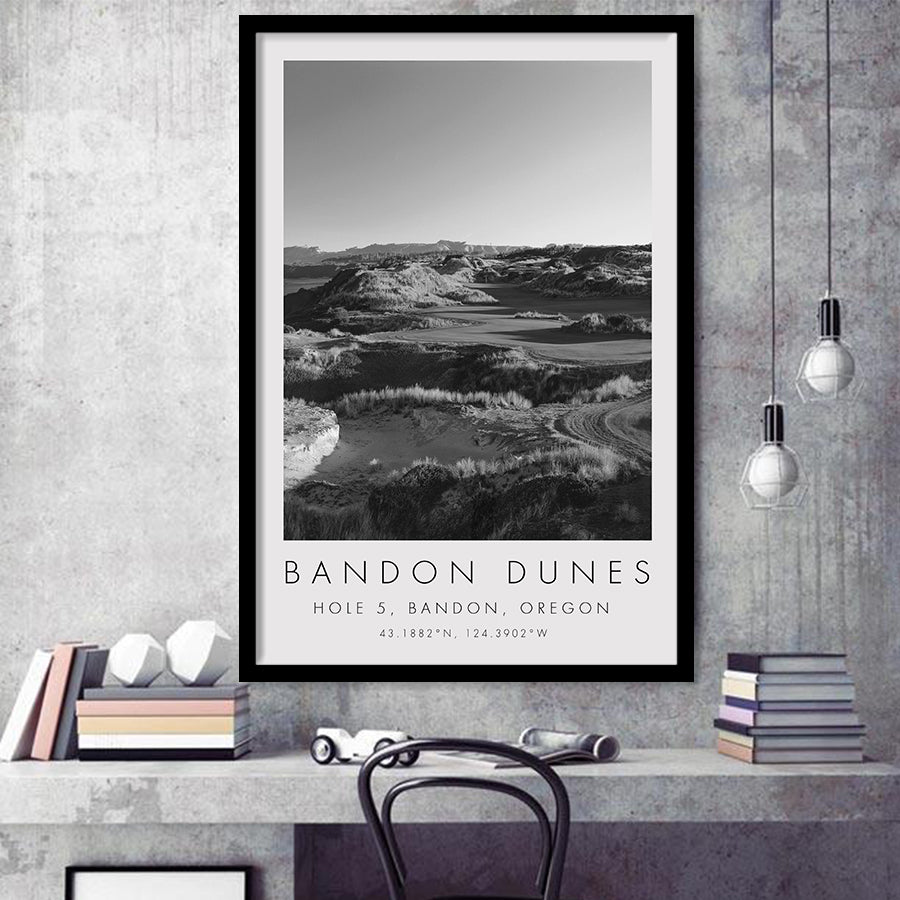 Bandon Dunes Hole 05, Bandon, Oregon, Golf Art, Gift for him, Framed Art Print Wall Decor