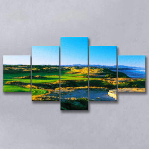 Bandon Dunes Hole 05, Bandon, Oregon, Golf Art Print, Mixed 5 Panel, Canvas Prints Wall Art