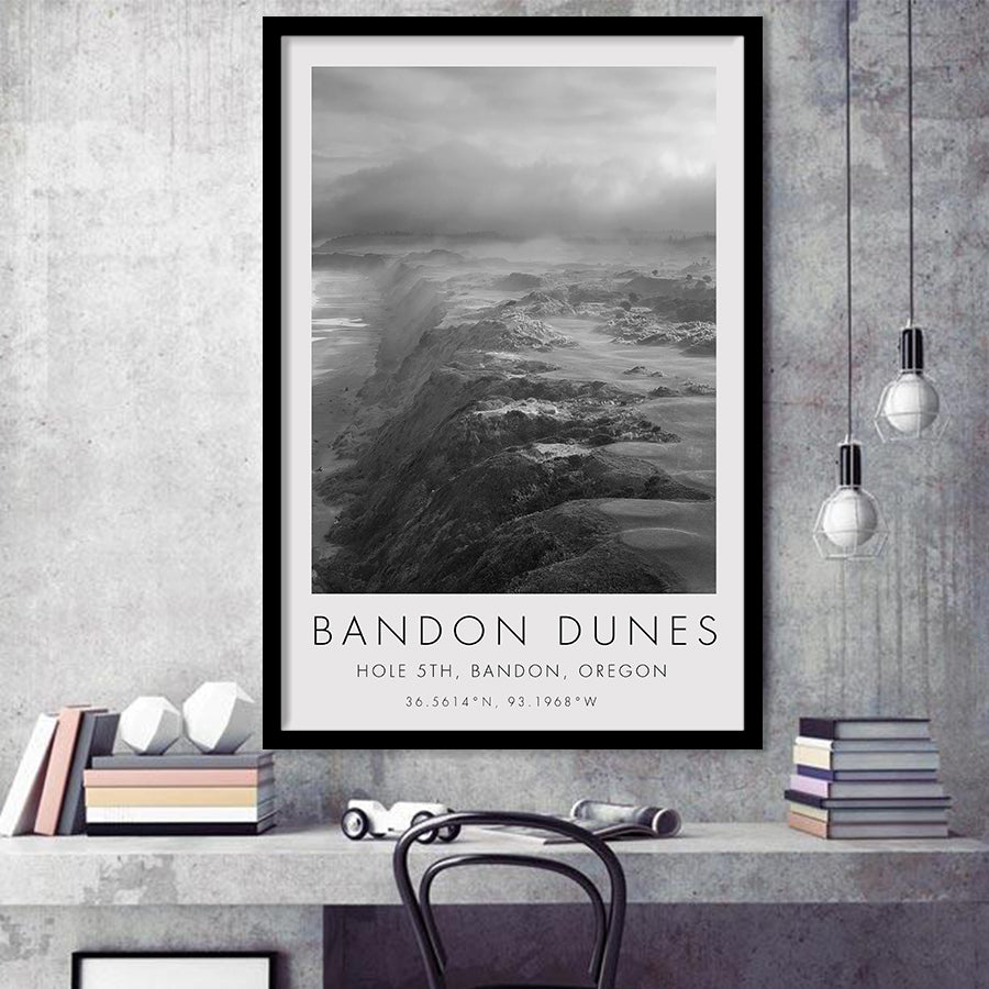 Bandon Dunes Hole 05 V2, Bandon, Oregon, Golf Art, Gift for him, Framed Art Print Wall Decor