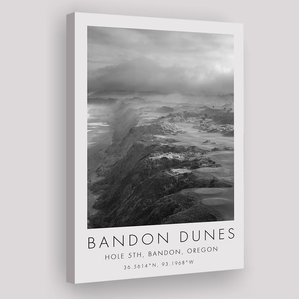 Bandon Dunes Hole 05 V2, Bandon, Oregon, Golf Art Print, Gift for him, Canvas Print Wall Art