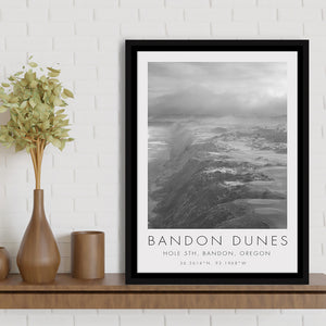 Bandon Dunes Hole 05 V2, Bandon, Oregon, Golf Art Print, Floating Frame, Framed Canvas Print Wall Art