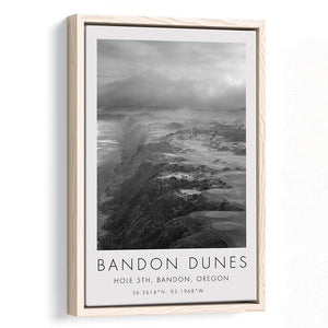 Bandon Dunes Hole 05 V2, Bandon, Oregon, Golf Art Print, Floating Frame, Framed Canvas Print Wall Art