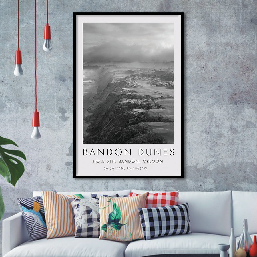 Bandon Dunes Hole 05 V2, Bandon, Oregon, Golf Art, Gift for him, Framed Art Print Wall Decor