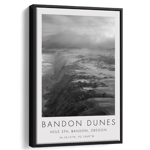 Bandon Dunes Hole 05 V2, Bandon, Oregon, Golf Art Print, Floating Frame, Framed Canvas Print Wall Art