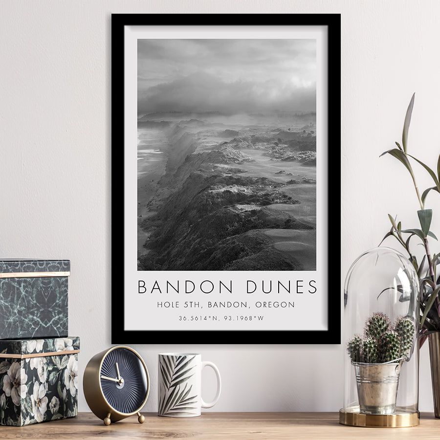 Bandon Dunes Hole 05 V2, Bandon, Oregon, Golf Art, Gift for him, Framed Art Print Wall Decor