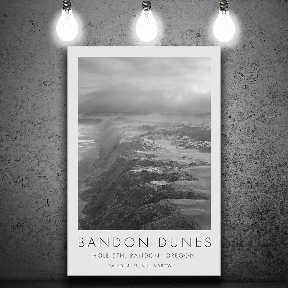 Bandon Dunes Hole 05 V2, Bandon, Oregon, Golf Art Print, Gift for him, Canvas Print Wall Art