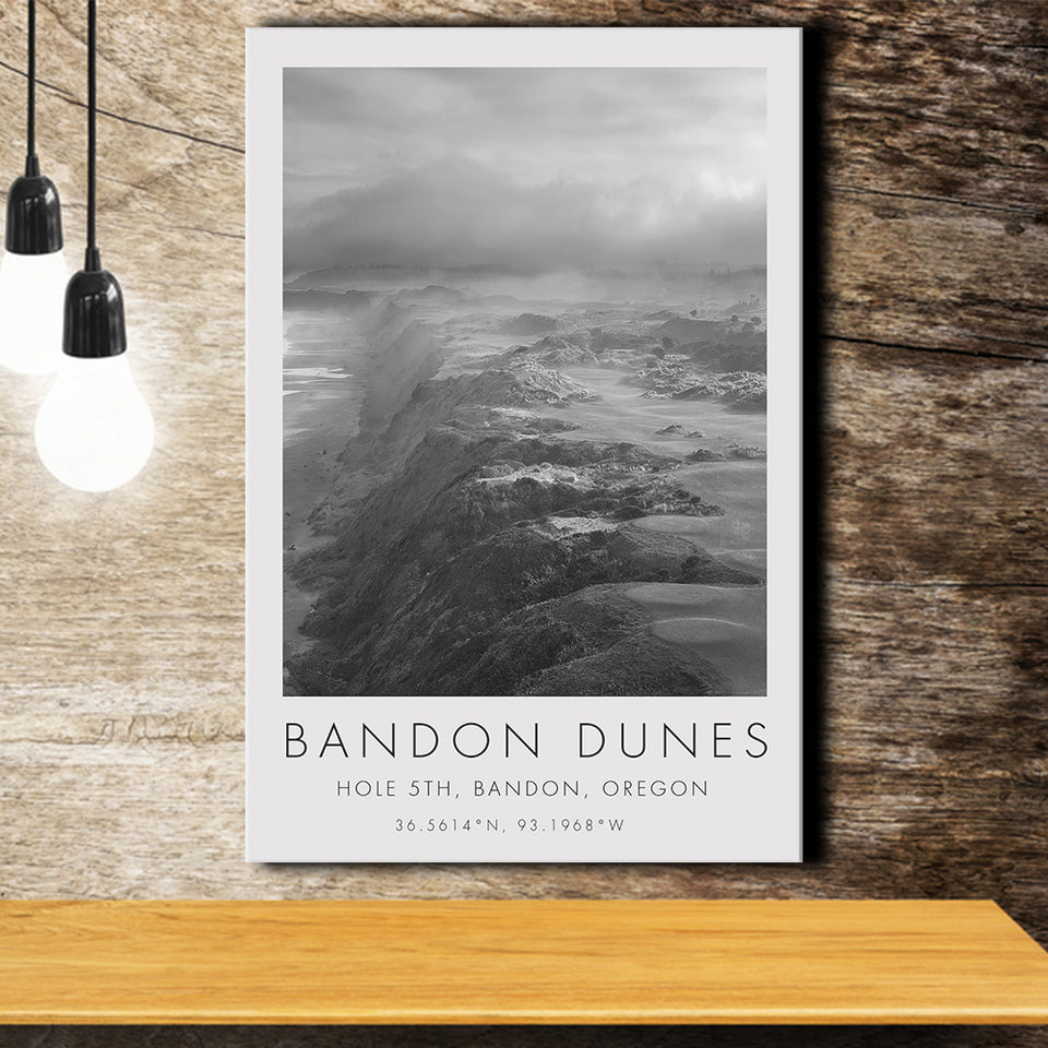Bandon Dunes Hole 05 V2, Bandon, Oregon, Golf Art Print, Gift for him, Canvas Print Wall Art