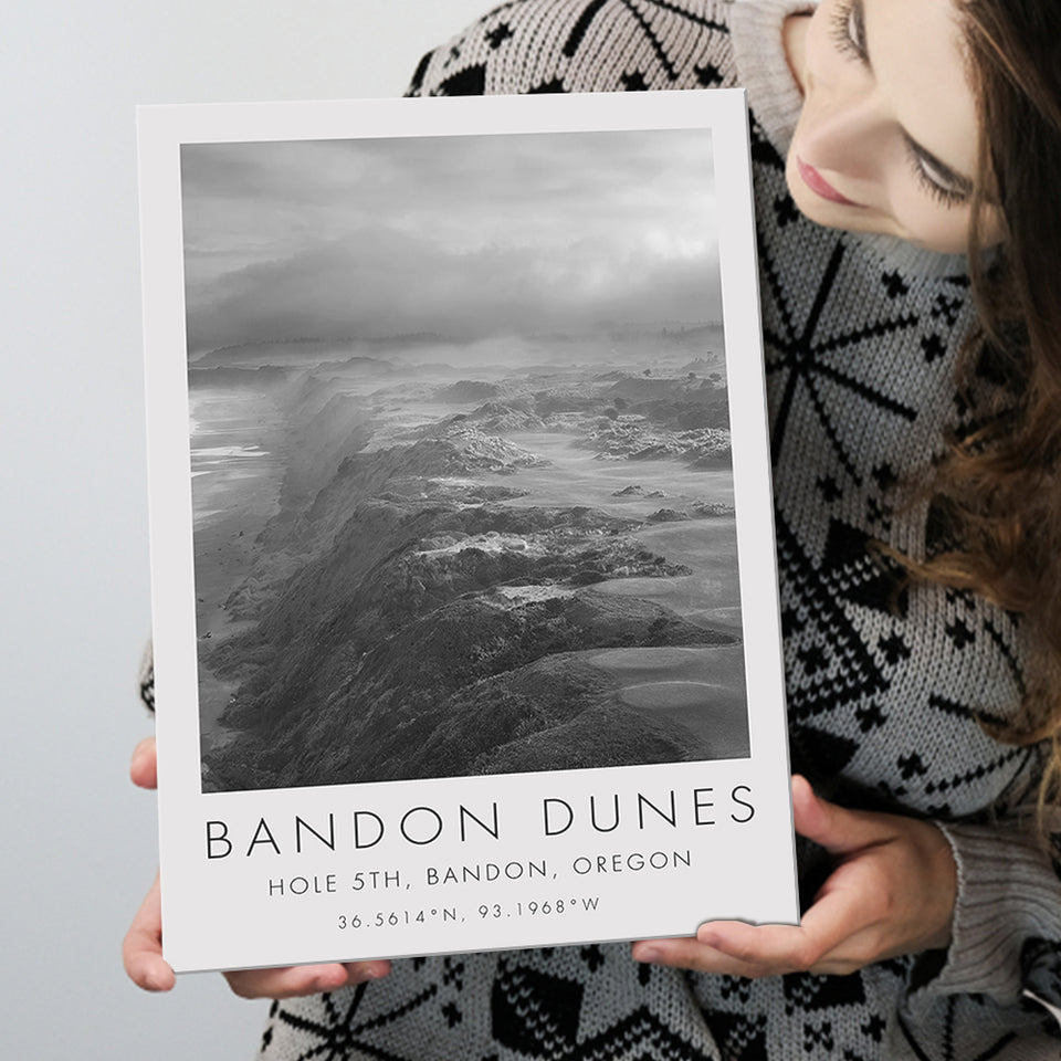 Bandon Dunes Hole 05 V2, Bandon, Oregon, Golf Art Print, Gift for him, Canvas Print Wall Art