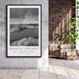 Bandon Preserve Golf Course, Hole 1 - Rainbow, Golf Art Print, Floating Frame, Framed Canvas Print Wall Art