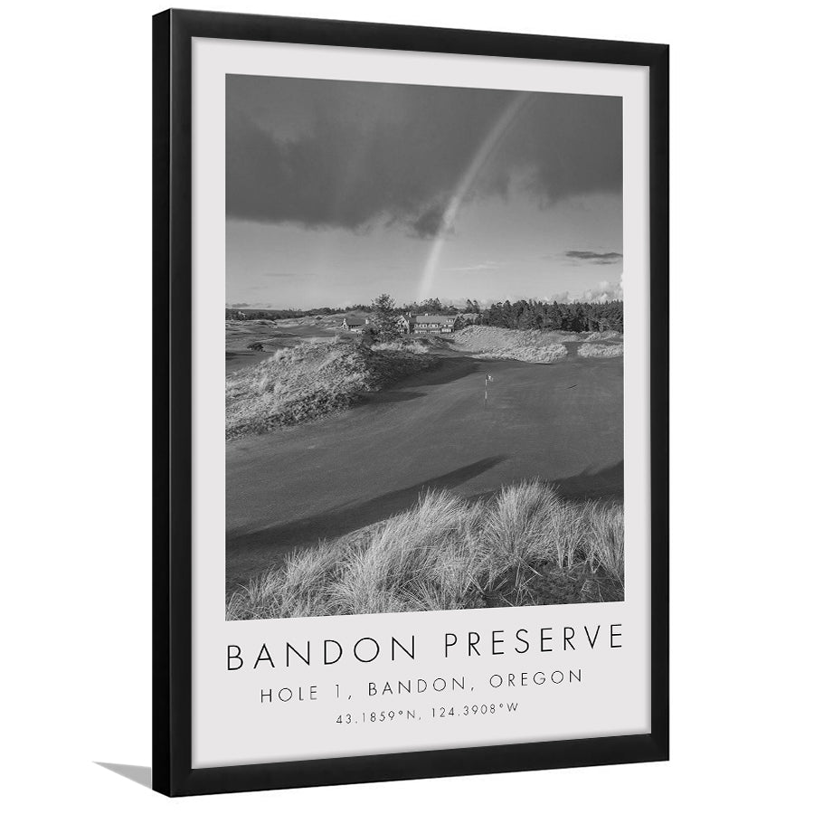 Bandon Preserve Golf Course, Hole 1 - Rainbow, Golf Art, Gift for him, Framed Art Print Wall Decor