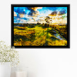 Bandon Preserve Golf Course In Sunset - Hole 11, Golf Art Print, Gift for him, Framed Canvas Prints Wall Art