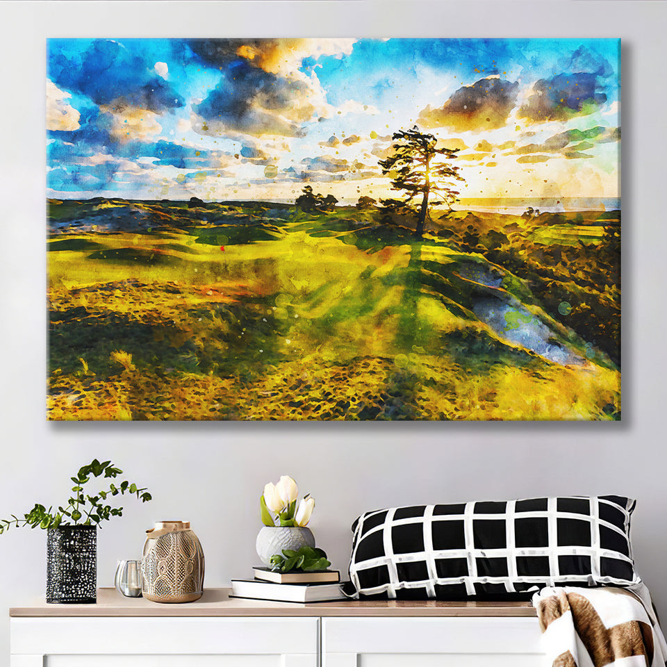 Bandon Preserve Golf Course In Sunset - Hole 11, Golf Art Print, Gift for him, Canvas Prints Wall Art