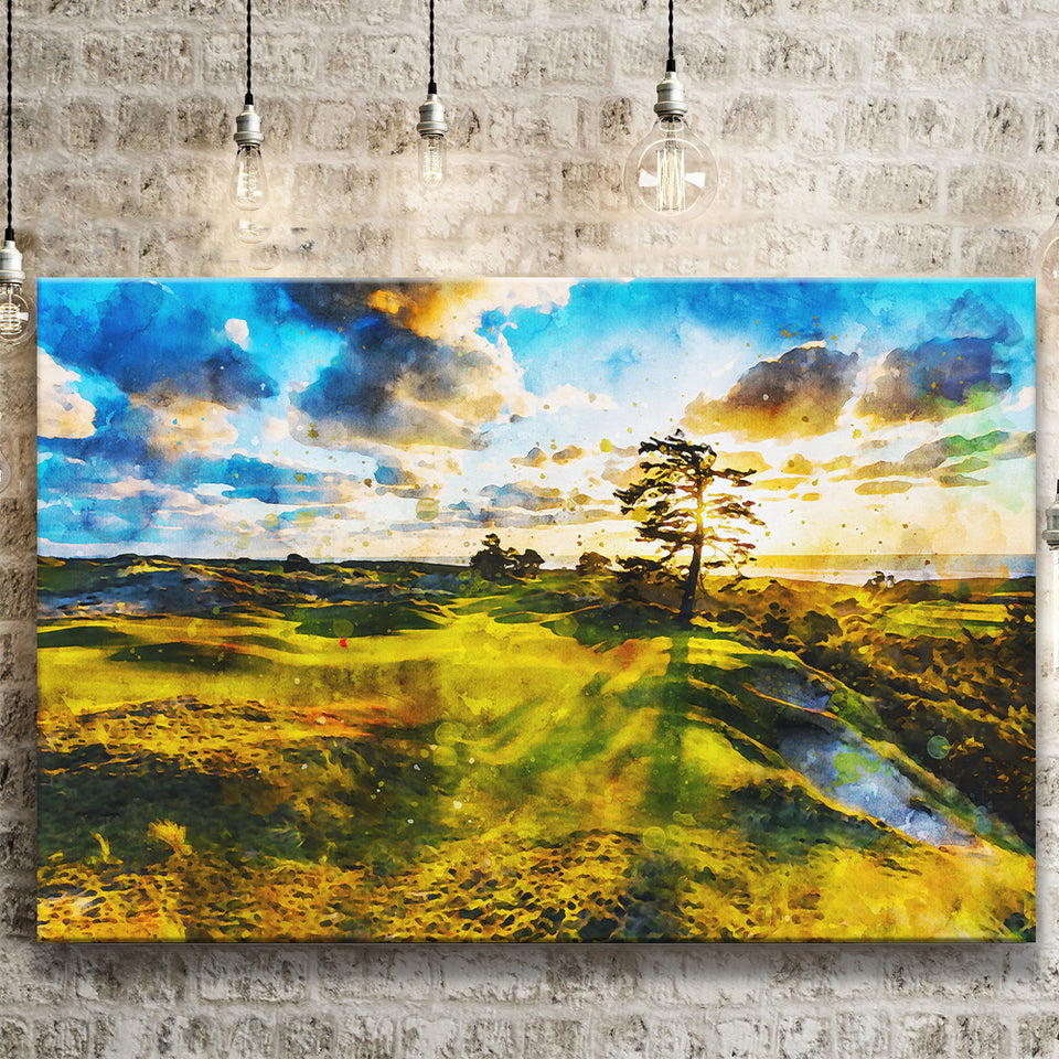 Bandon Preserve Golf Course In Sunset - Hole 11, Golf Art Print, Gift for him, Canvas Prints Wall Art