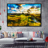 Bandon Preserve Golf Course In Sunset - Hole 11, Golf Art Print, Gift for him, Framed Canvas Prints Wall Art