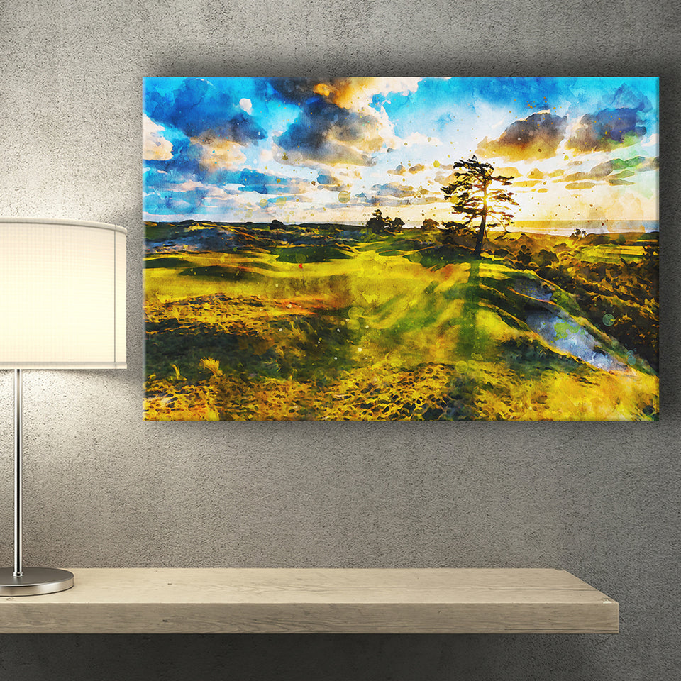 Bandon Preserve Golf Course In Sunset - Hole 11, Golf Art Print, Gift for him, Canvas Prints Wall Art