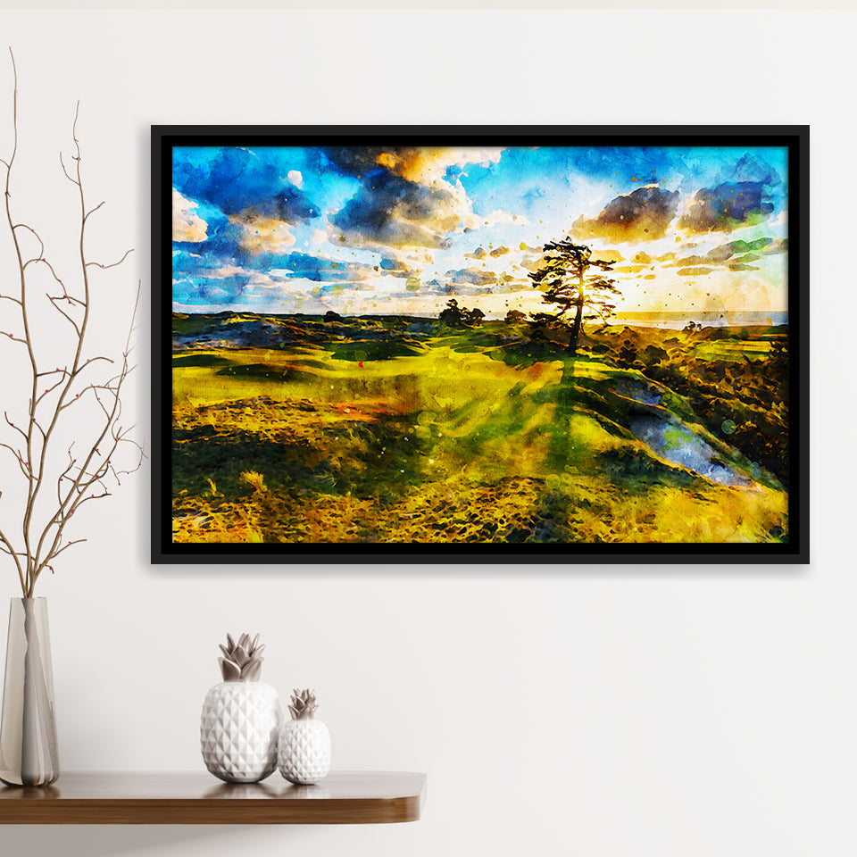 Bandon Preserve Golf Course In Sunset - Hole 11, Golf Art Print, Gift for him, Framed Canvas Prints Wall Art