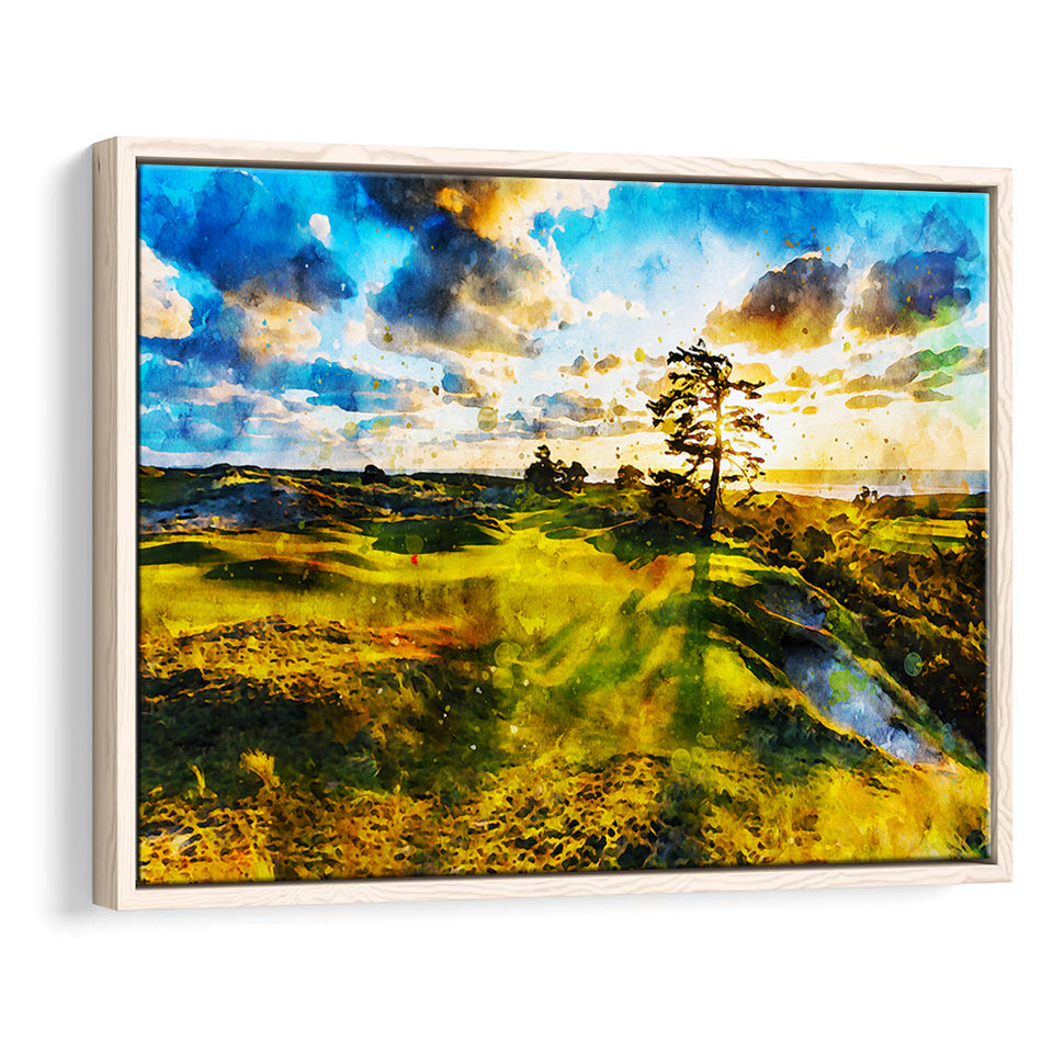 Bandon Preserve Golf Course In Sunset - Hole 11, Golf Art Print, Gift for him, Framed Canvas Prints Wall Art