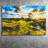 Bandon Preserve Golf Course In Sunset - Hole 11, Golf Art Print, Gift for him, Canvas Prints Wall Art