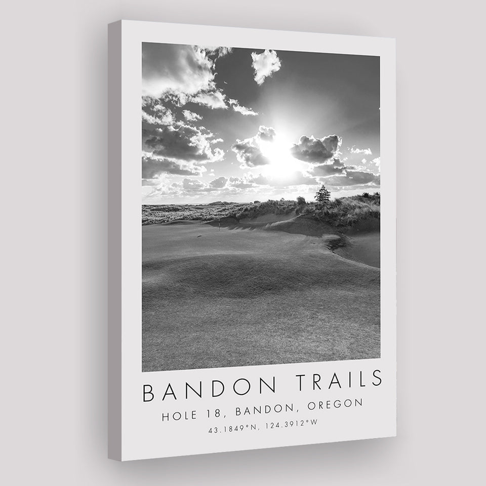 Bandon Trails Golf Course, Hole 18, Golf Art Print, Gift for him, Canvas Print Wall Art