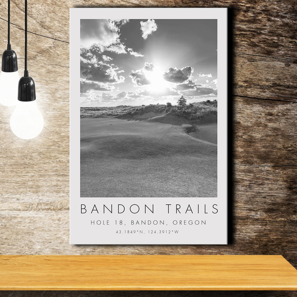 Bandon Trails Golf Course, Hole 18, Golf Art Print, Gift for him, Canvas Print Wall Art