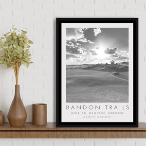 Bandon Trails Golf Course, Hole 18, Golf Art Print, Floating Frame, Framed Canvas Print Wall Art