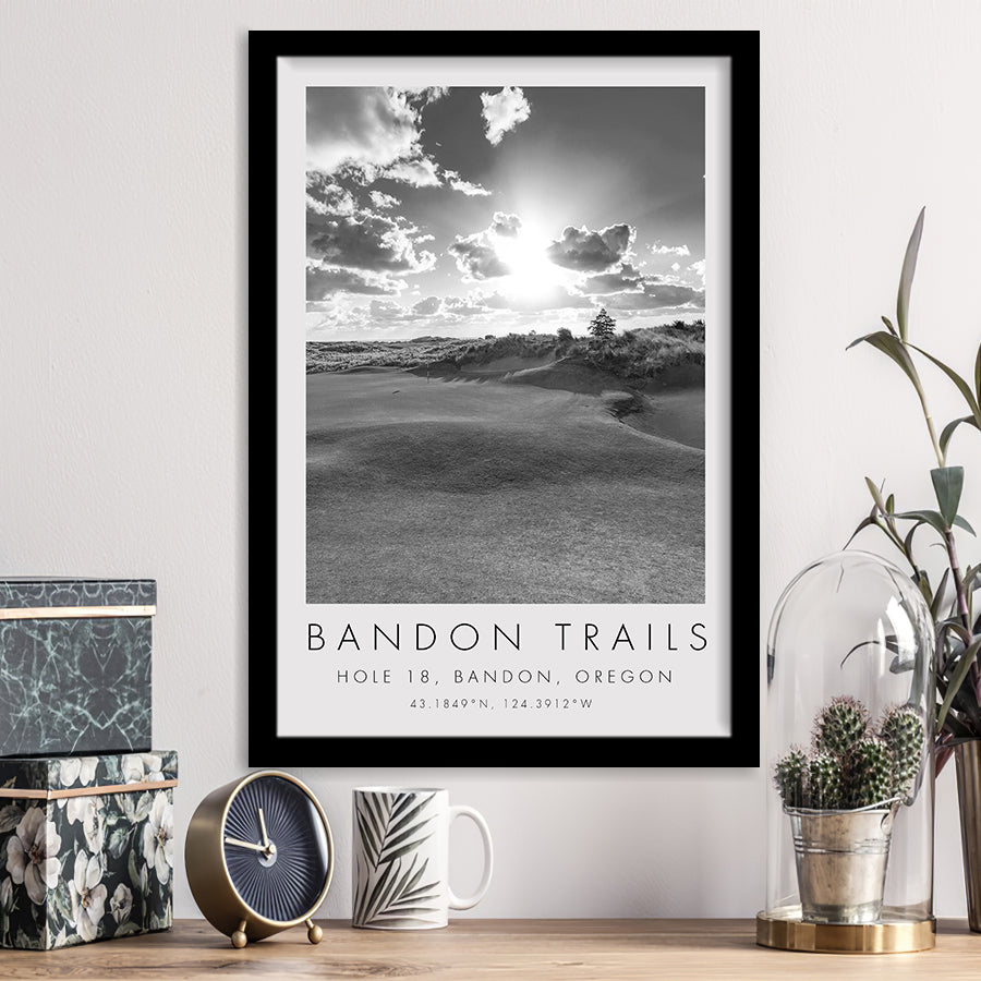Bandon Trails Golf Course, Hole 18, Golf Art, Gift for him, Framed Art Print Wall Decor