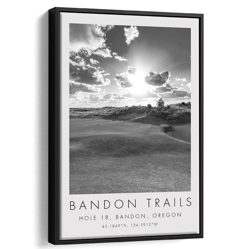 Bandon Trails Golf Course, Hole 18, Golf Art Print, Floating Frame, Framed Canvas Print Wall Art