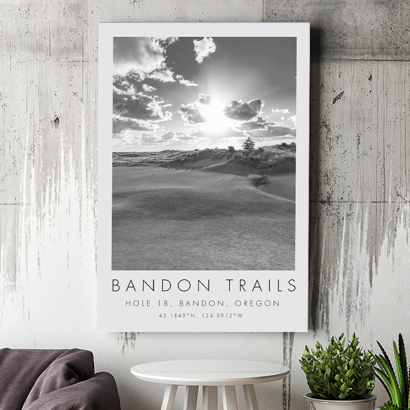 Bandon Trails Golf Course, Hole 18, Golf Art Print, Gift for him, Canvas Print Wall Art