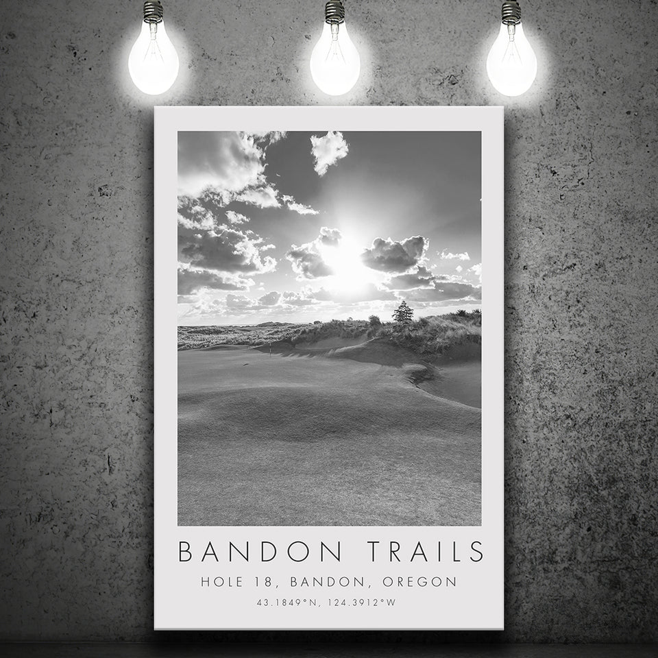 Bandon Trails Golf Course, Hole 18, Golf Art Print, Gift for him, Canvas Print Wall Art