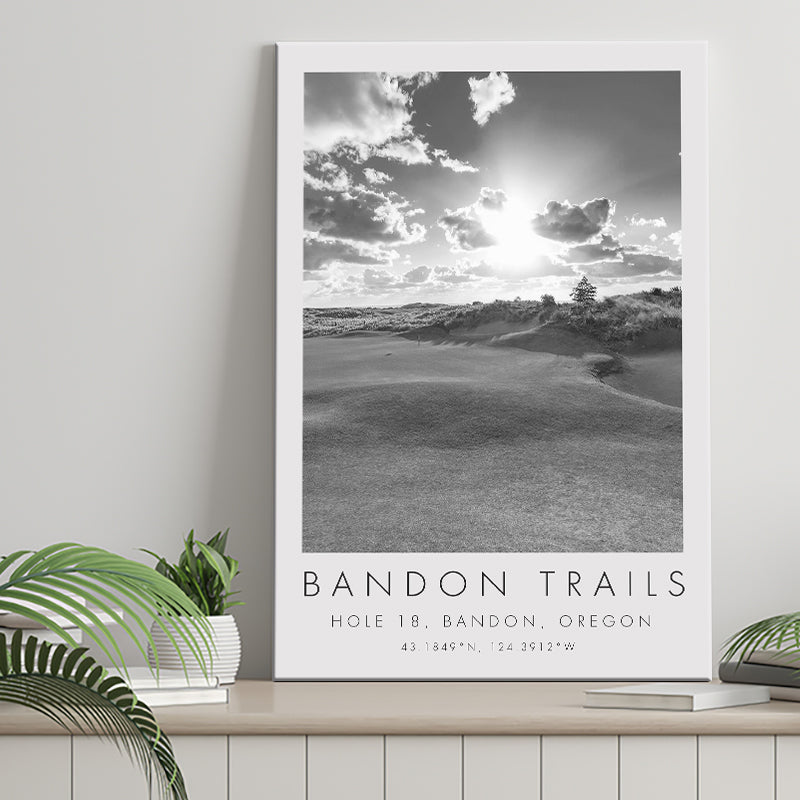 Bandon Trails Golf Course, Hole 18, Golf Art Print, Gift for him, Canvas Print Wall Art