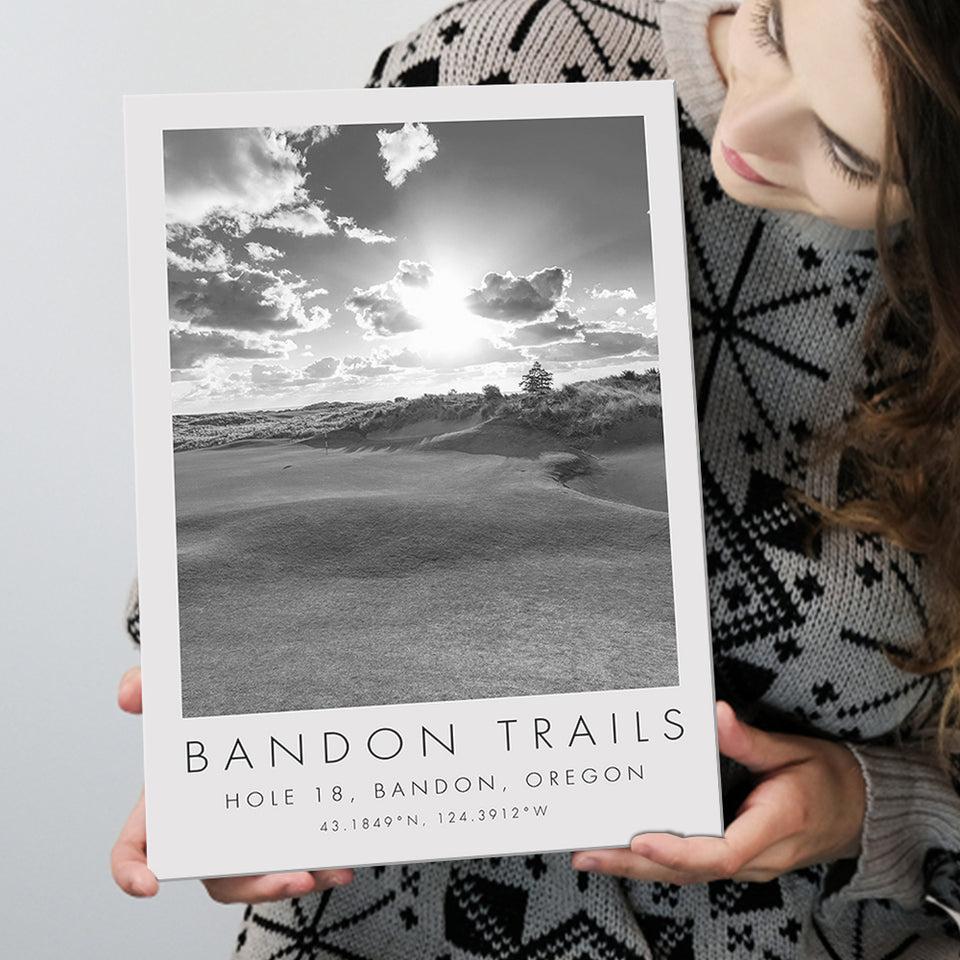 Bandon Trails Golf Course, Hole 18, Golf Art Print, Gift for him, Canvas Print Wall Art