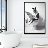 Basenji Framed Art Print Wall Decor, Funny Bathroom Decor, Basenji In Toilet