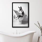 Basenji Framed Canvas Prints Wall Art, Funny Bathroom Decor, Basenji In Toilet