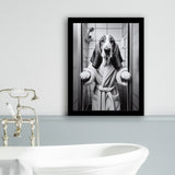 Basset Hound Framed Art Print Wall Decor, Bathroom Framed Art Print, Basset Hound Photo