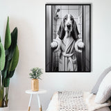 Basset Hound Framed Canvas Prints Wall Art, Bathroom Framed Art Print, Basset Hound Photo