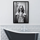 Basset Hound Framed Art Print Wall Decor, Bathroom Framed Art Print, Basset Hound Photo